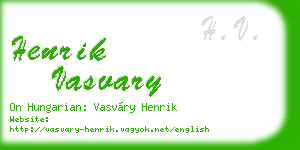 henrik vasvary business card