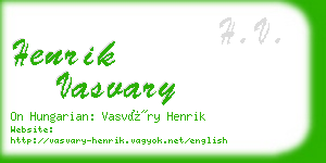 henrik vasvary business card